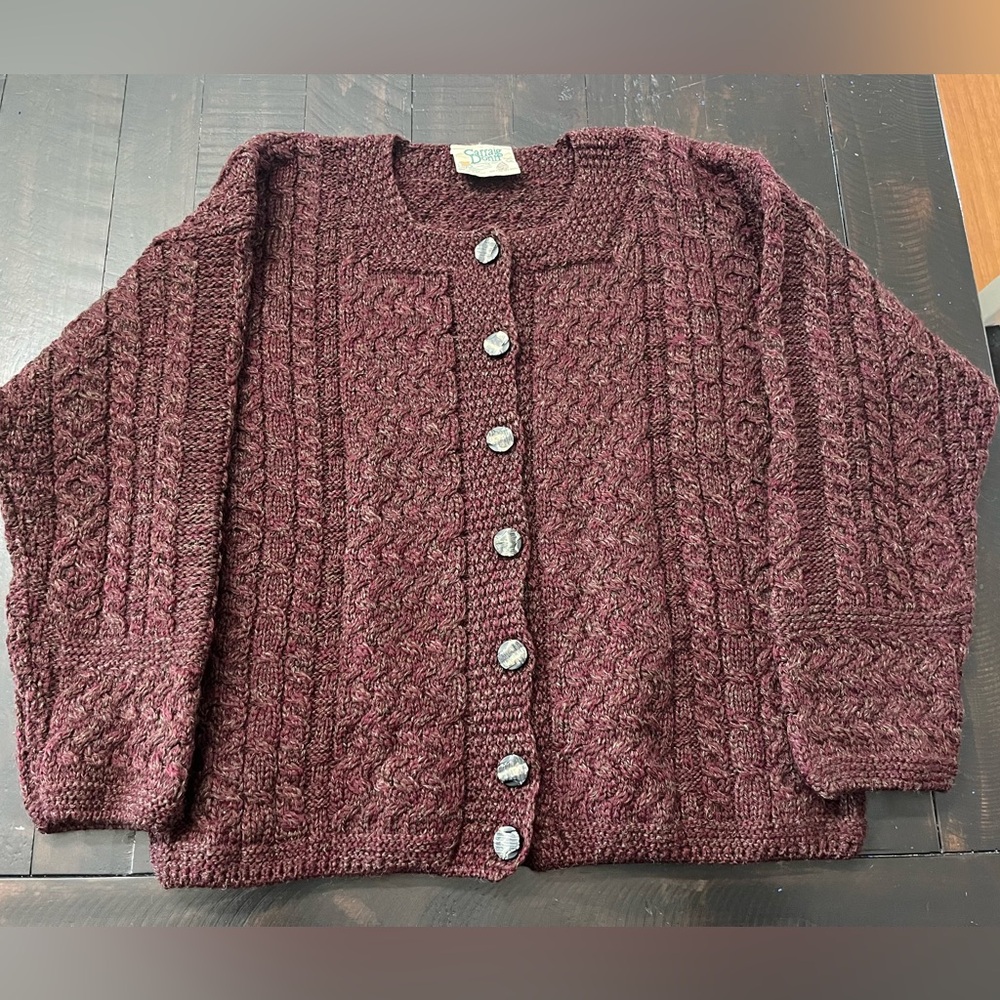 Vintage Carraig Donn Ireland Wool Knit Cardigan Size S